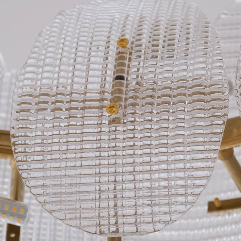 Moderner Glas-Blatt-Kronleuchter mit luxuriösem Gold-Finish | Lersk