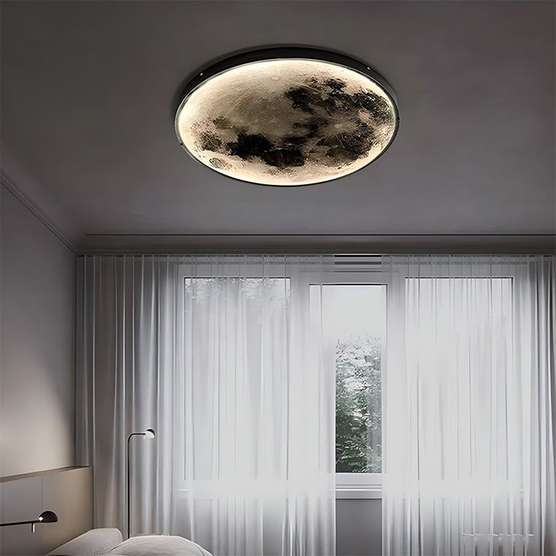 Nástěnná lampa s uměleckou malbou Měsíc/Země | Lersk