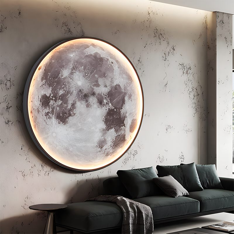 Nástěnná lampa s uměleckou malbou Měsíc/Země | Lersk