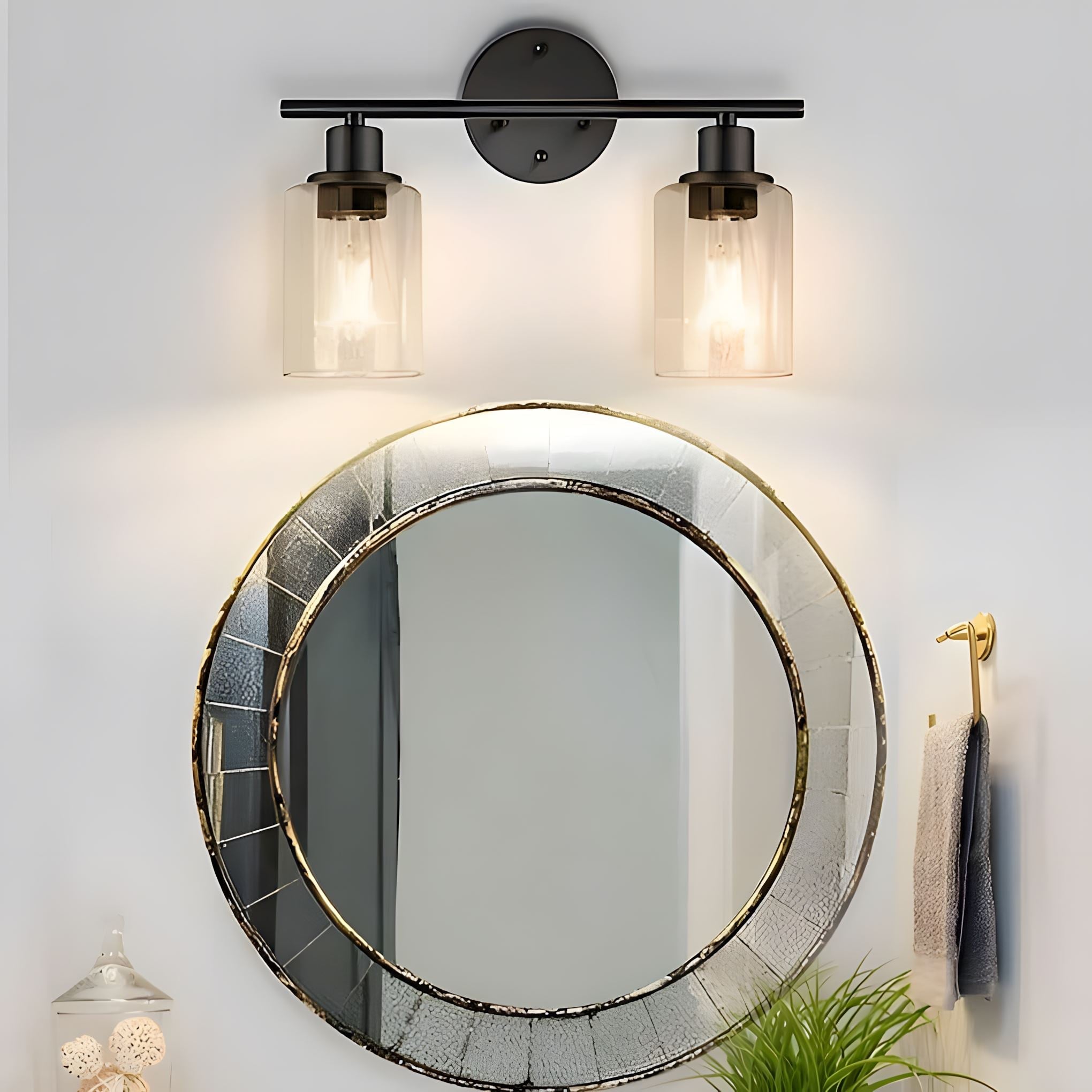 EclipseGlow Stylish Elegant Clear Glass Wall Sconce Light Fixture | Lersk