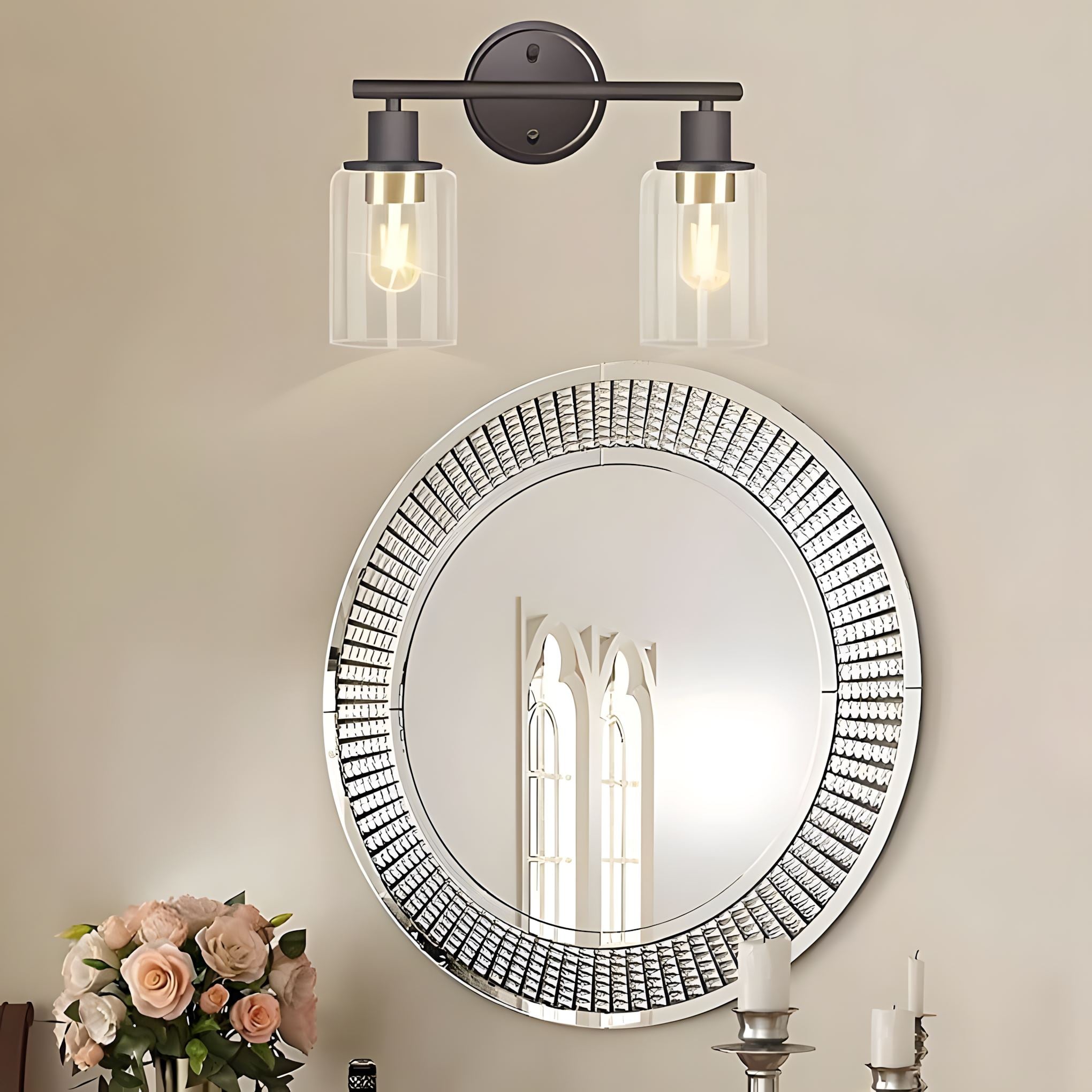 EclipseGlow Stylish Elegant Clear Glass Wall Sconce Light Fixture | Lersk