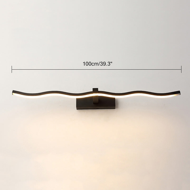 Aplique de pared lineal para baño con espejo | Lersk