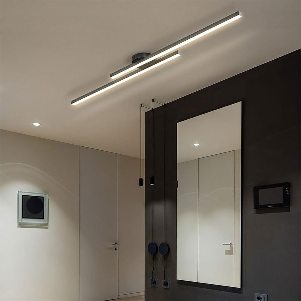 مصباح سقف شبه مدمج LED من الألمنيوم بتصميم بسيط من LumenVale لغرف المعيشة | Lersk