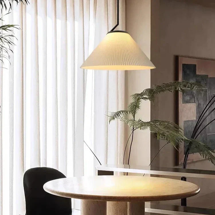 Caelara Soft Pleated Ceiling Pendant Light In Cream | Lersk