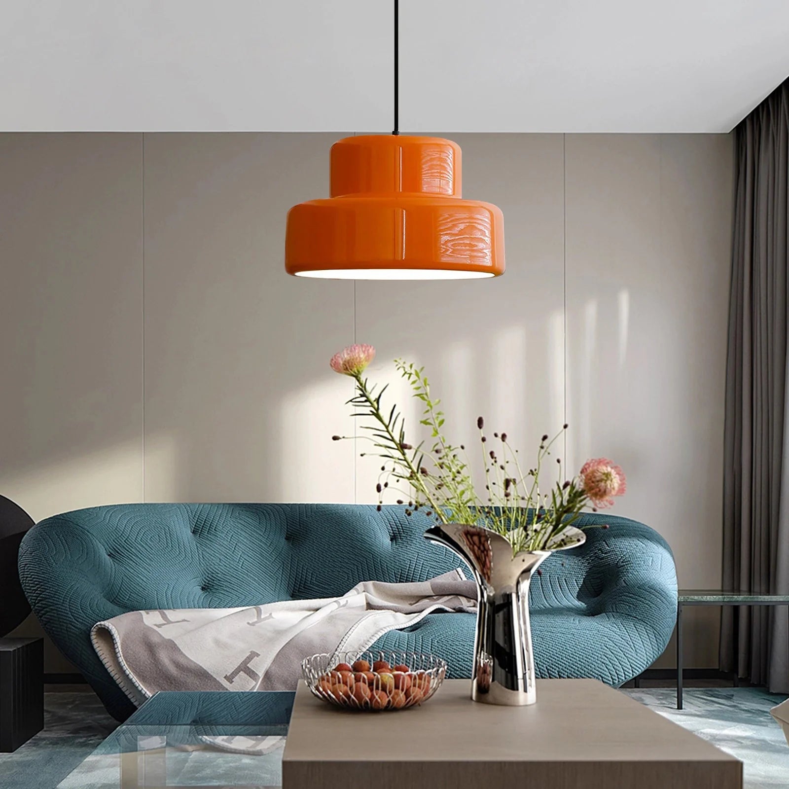 AuroraOrbit Orange Bauhaus Pendelleuchte für Esszimmer | Lersk