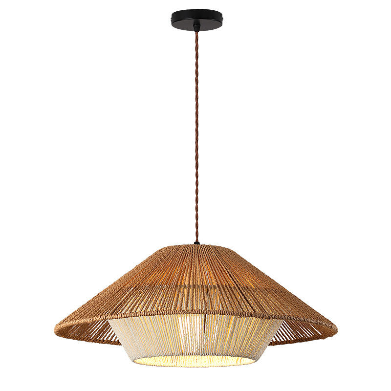 Lampada a sospensione Kairo Weave in vimini intrecciato a mano, stile giapponese boho per illuminazione sala da pranzo | Lersk