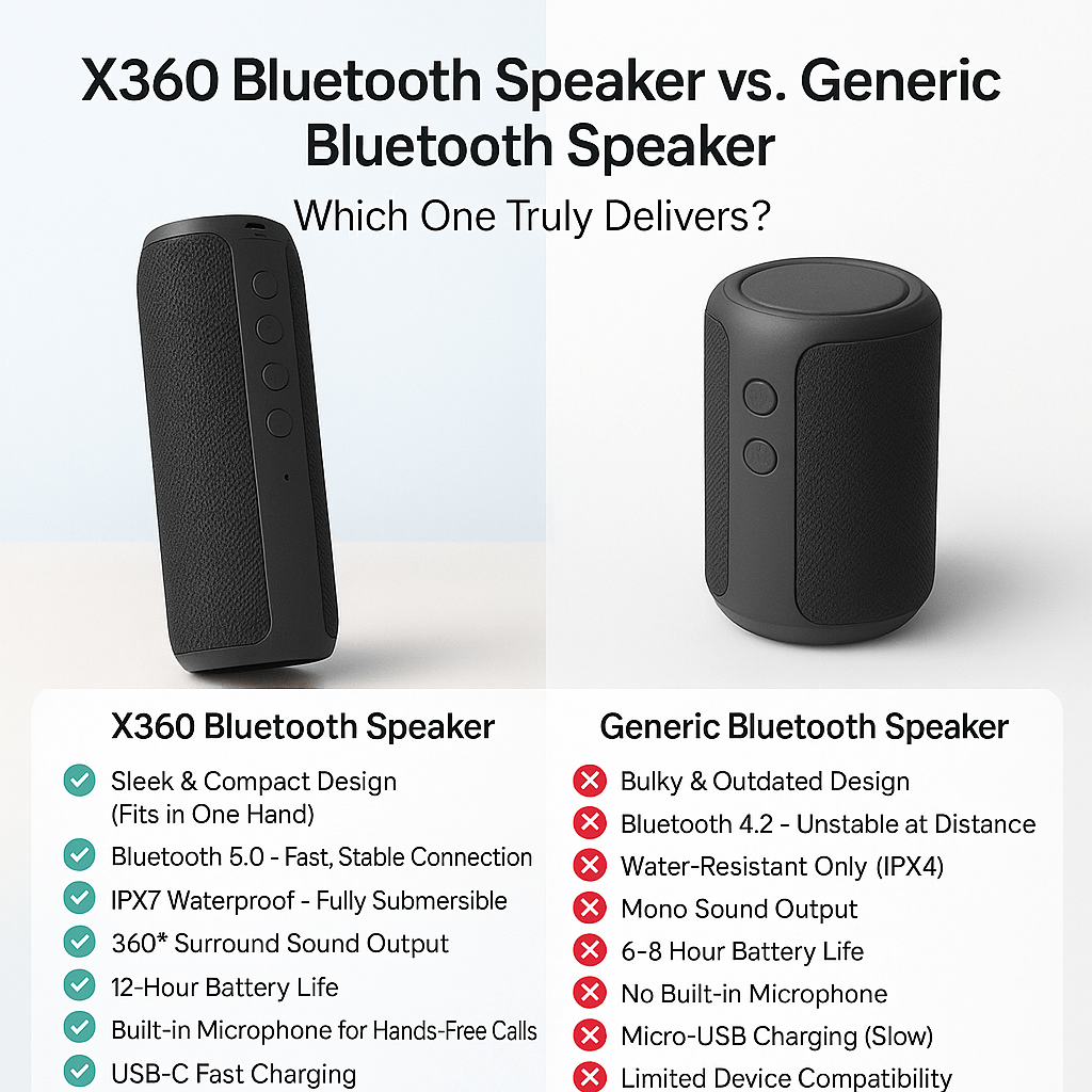NebulaWave X360 Su Geçirmez Çift Bluetooth Kompakt Hoparlör | Lersk