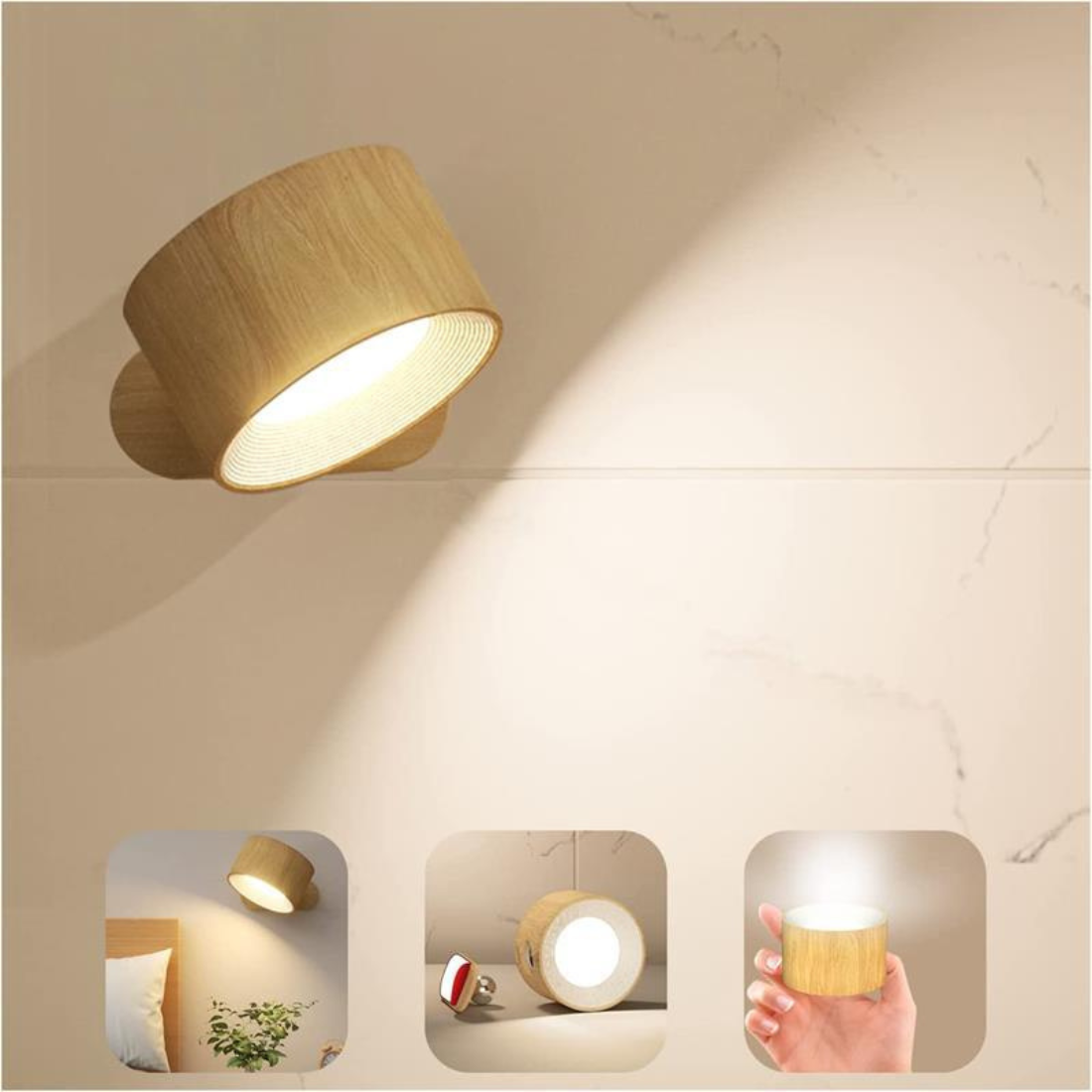 FlexiLamp Wireless Wall Lamp 360 Degree Rechargeable Cordless Hallway Light For Homes | Lersk