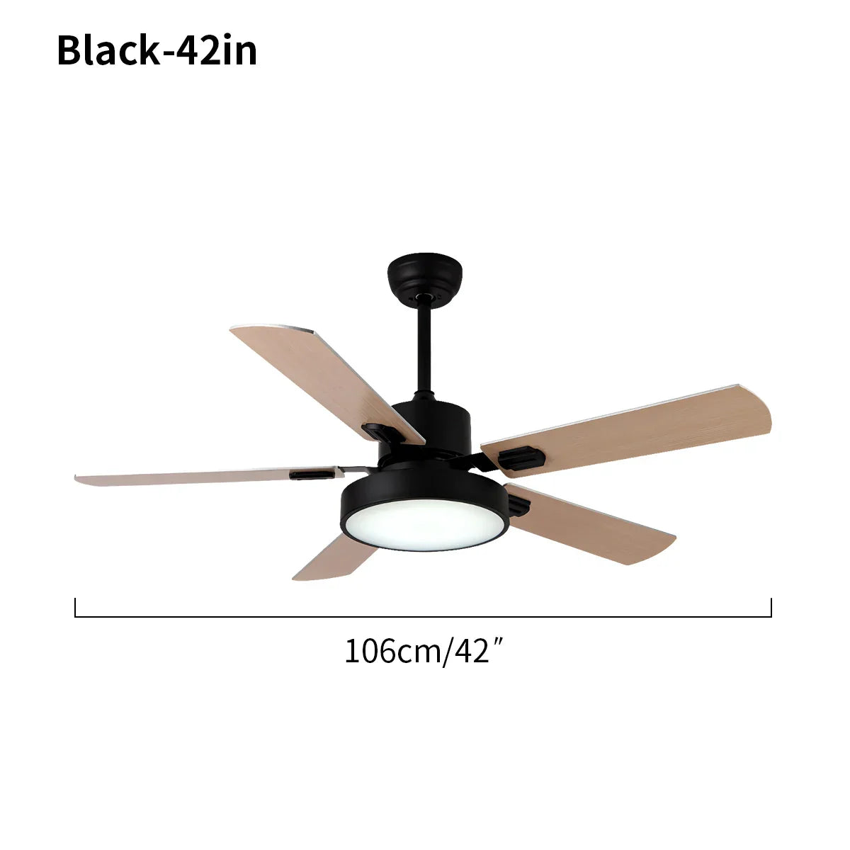 Ventilador de techo vintage de 5 aspas con luz para sala de estar | Lersk