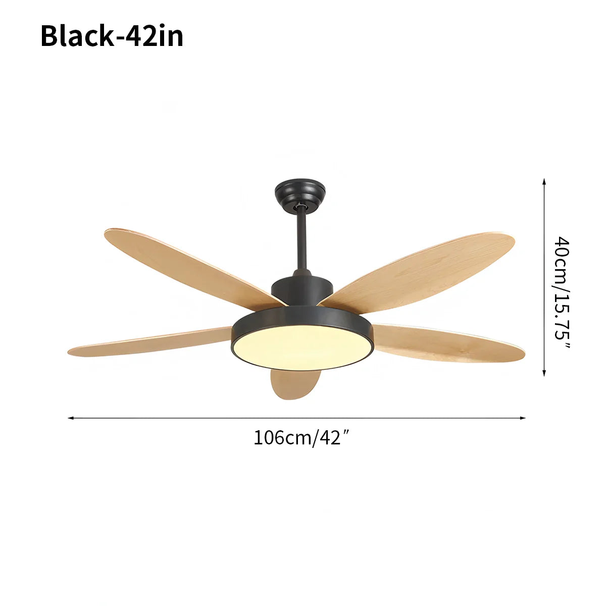 Ventilador de techo moderno de 5 aspas con lámpara para sala de estar | Lersk