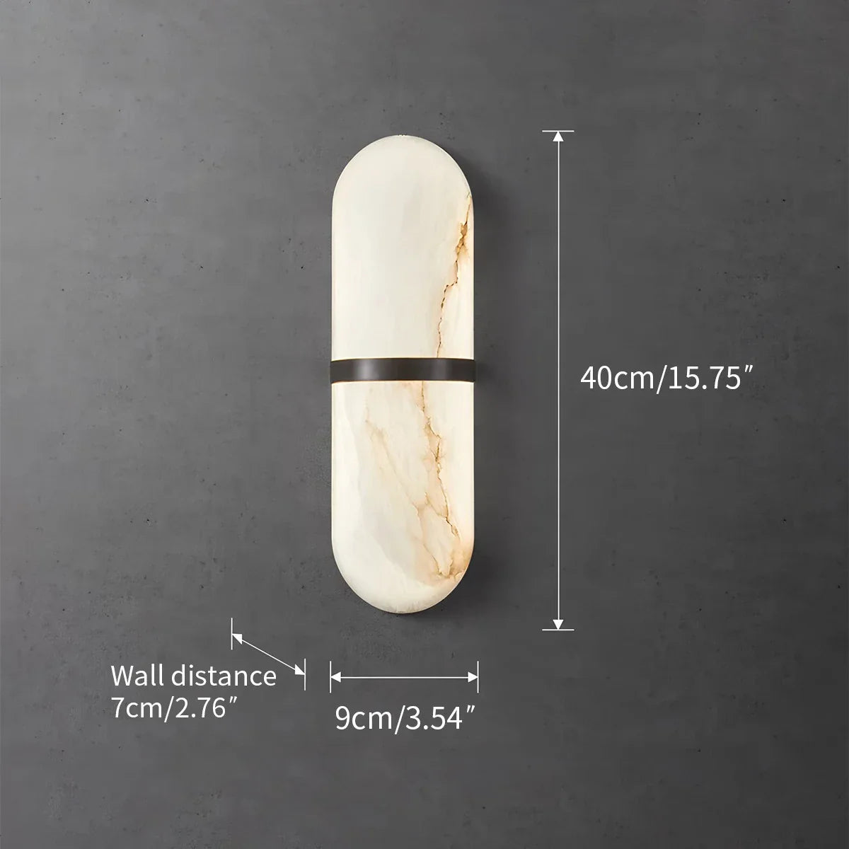 Nástěnná lampa Melange Pill ve španělském alabastrovém provedení | Lersk