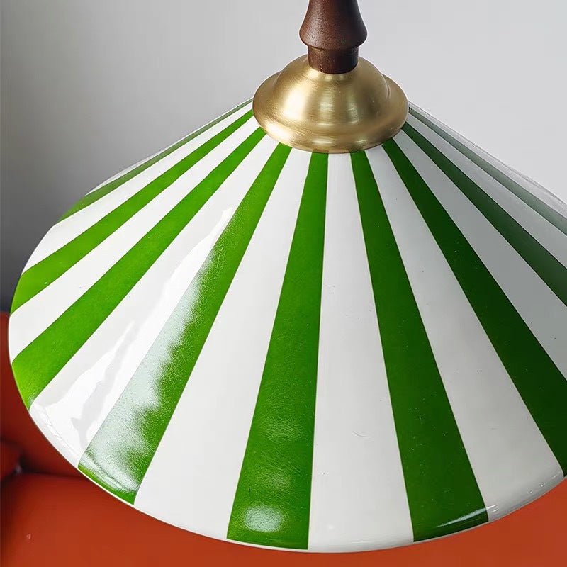 Striped Pendant Light – Retro Cone Ceiling Fixture For Dining And Living Spaces | Lersk
