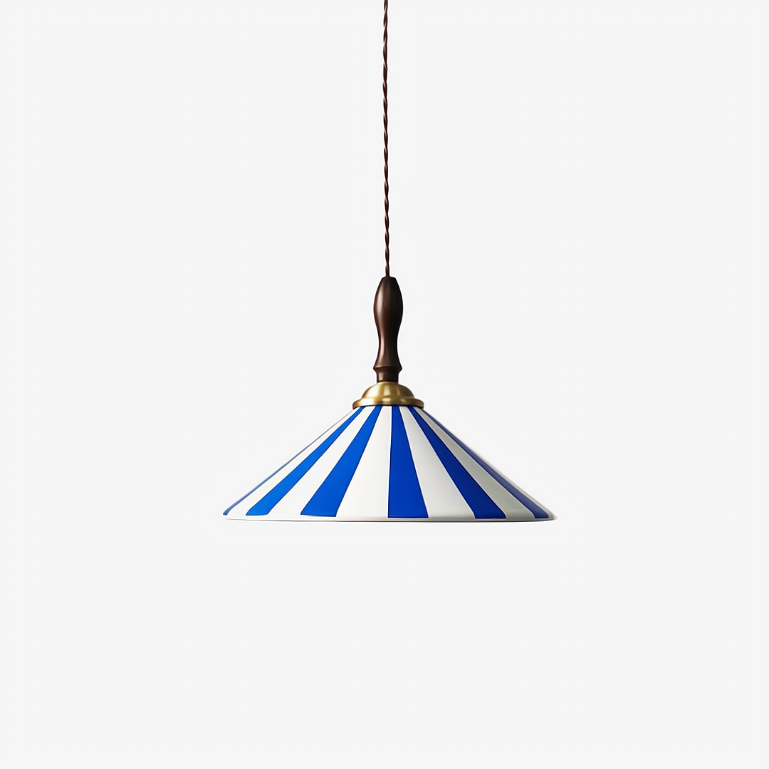 Striped Pendant Light – Retro Cone Ceiling Fixture For Dining And Living Spaces | Lersk