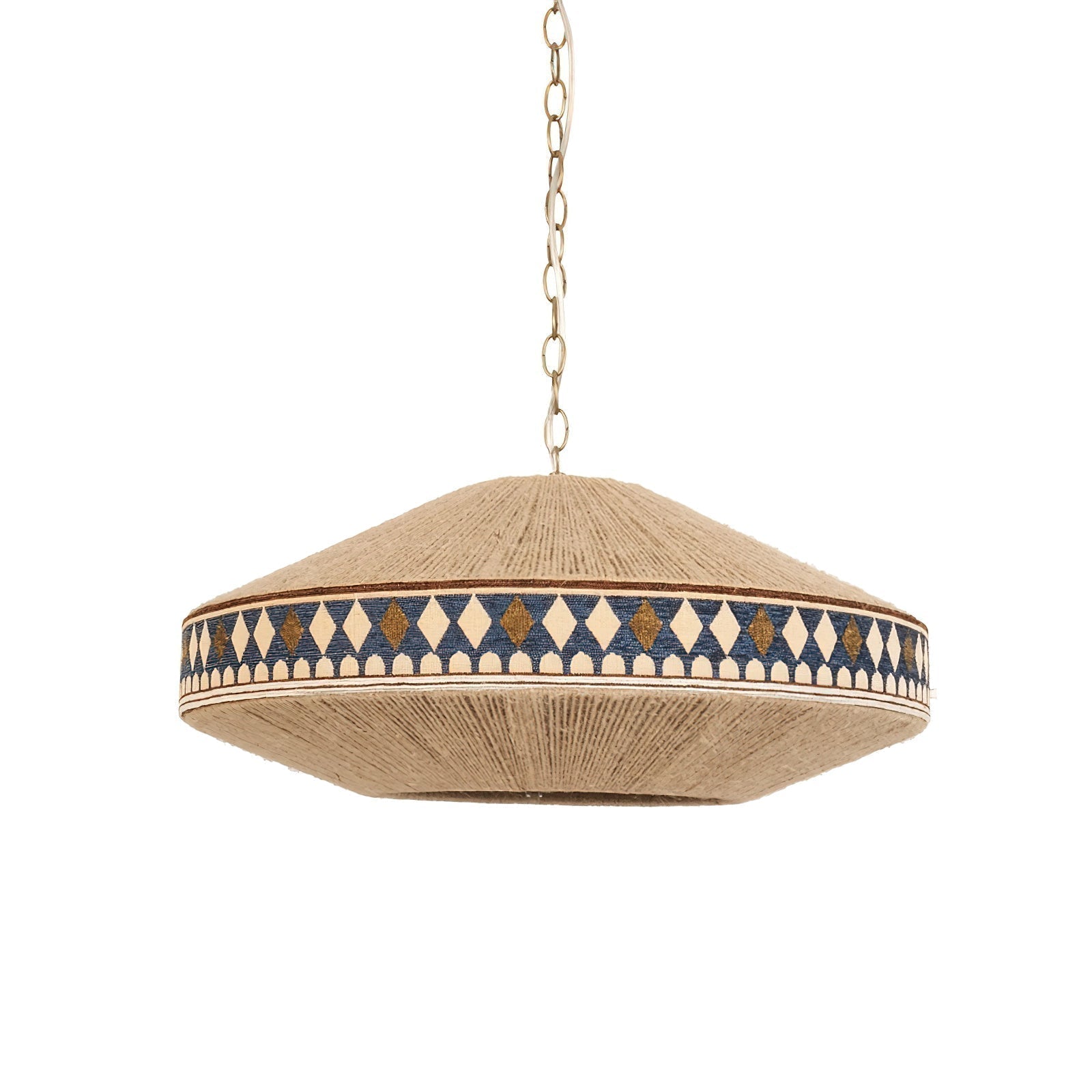 Závěsná lampa Astraea Boho s třásněmi a geometrickým vzorem | Lersk