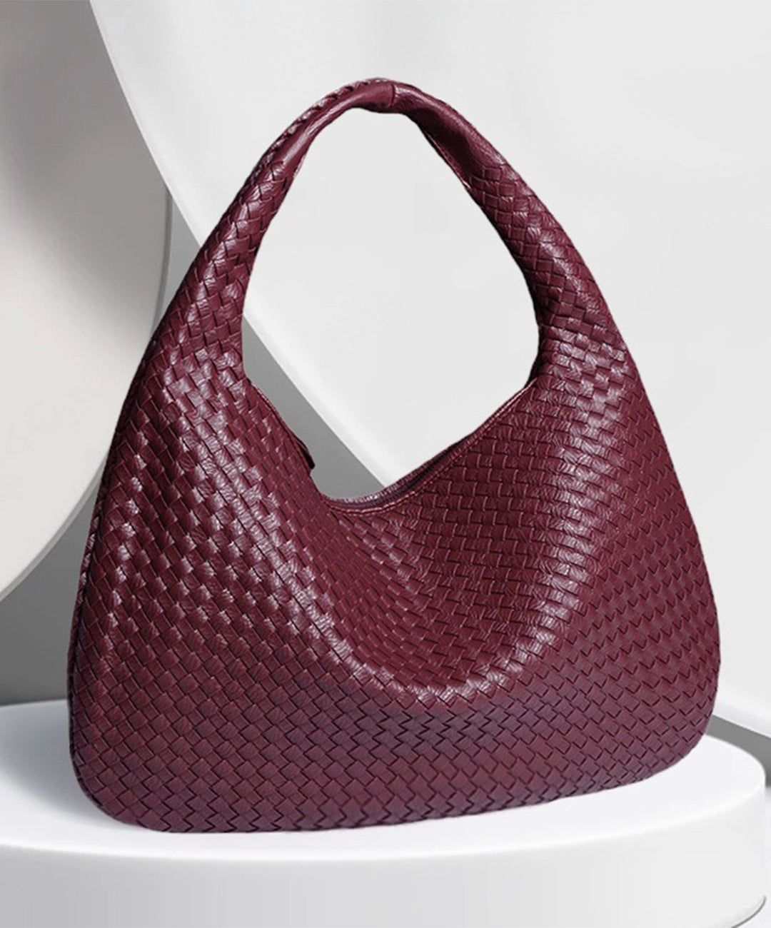 ElyraNova Crimson Vegane Leder-Hobo-Tasche 47x32x21 cm