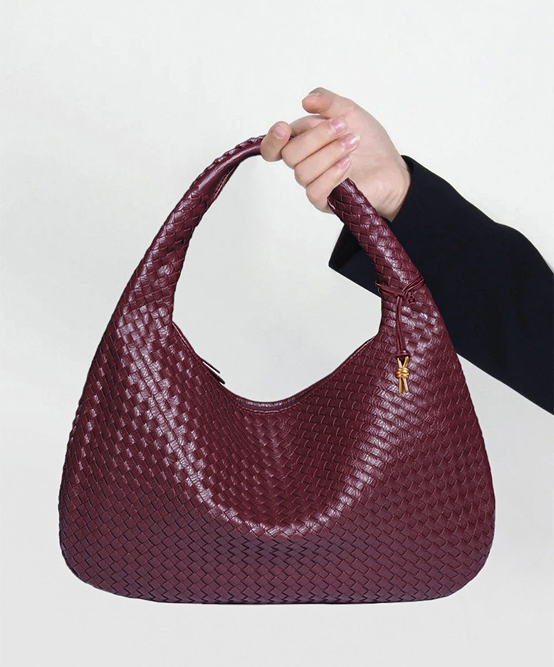 ElyraNova Crimson Vegane Leder-Hobo-Tasche 47x32x21 cm