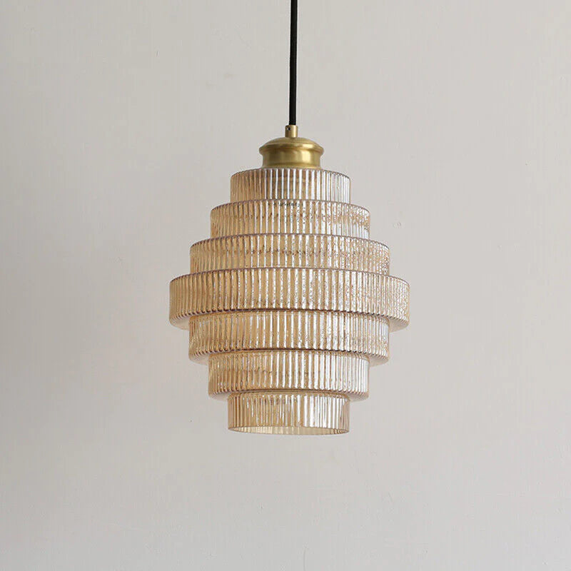 Elara Glass and Brass Bottle Pendant Lamp with Vintage Glow | Lersk