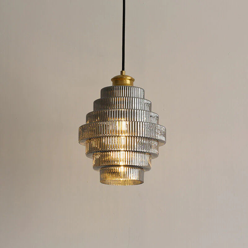 Elara Glass and Brass Bottle Pendant Lamp with Vintage Glow | Lersk