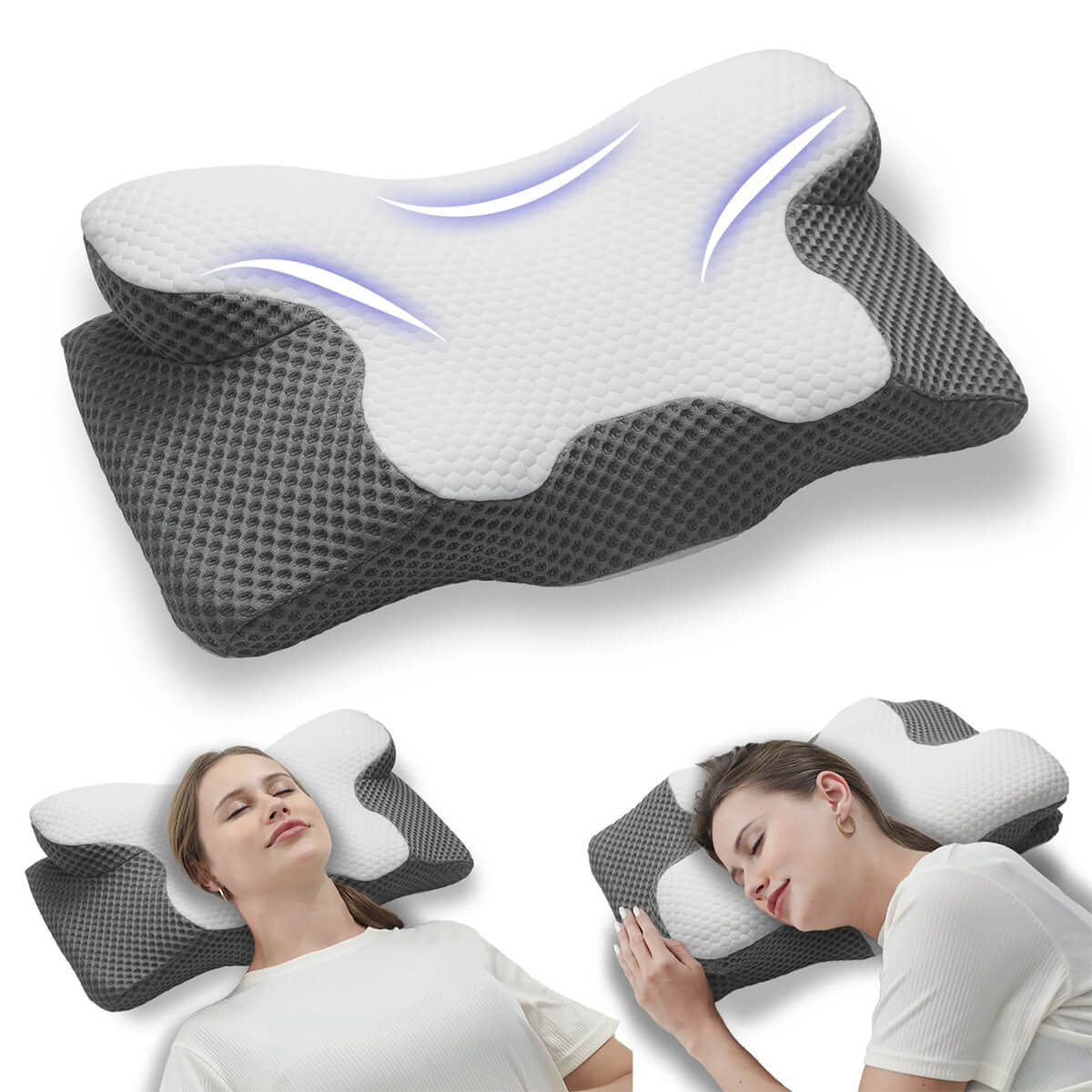 SomniCurve Cervical Memory Foam Pillow With Cooling Cover | Lersk