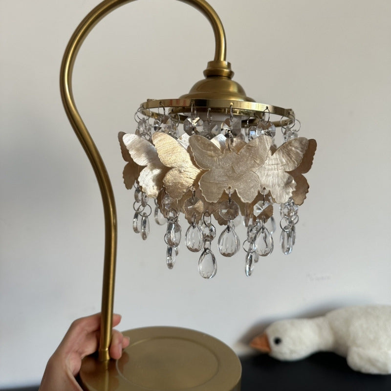 Crystal Table Lamp With Butterfly Detail - Decorative Statement Lighting | Lersk