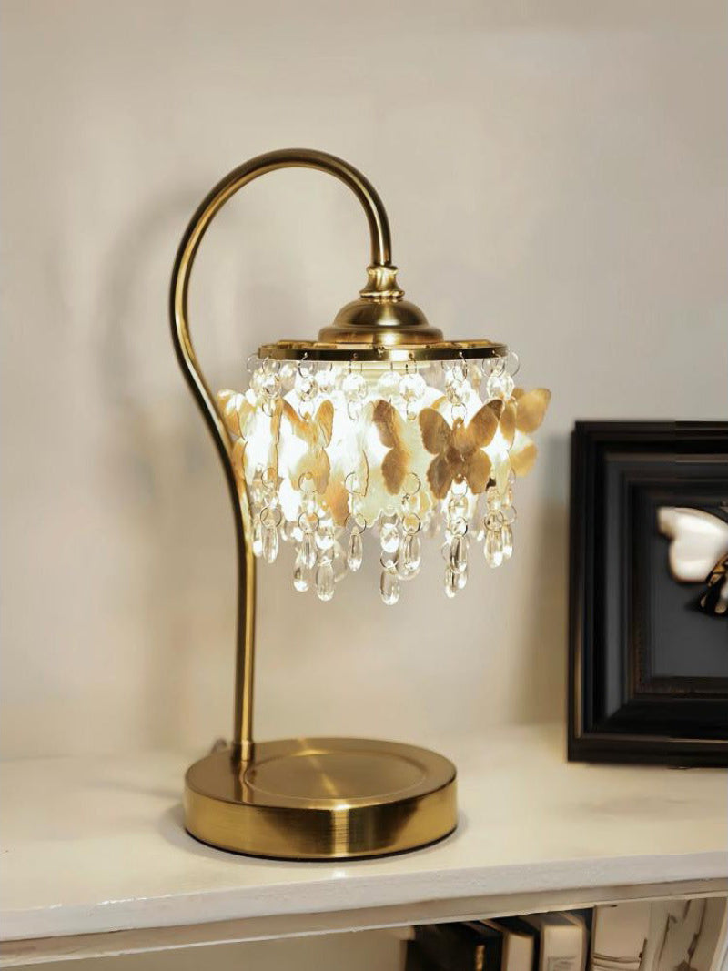 Crystal Table Lamp With Butterfly Detail - Decorative Statement Lighting | Lersk