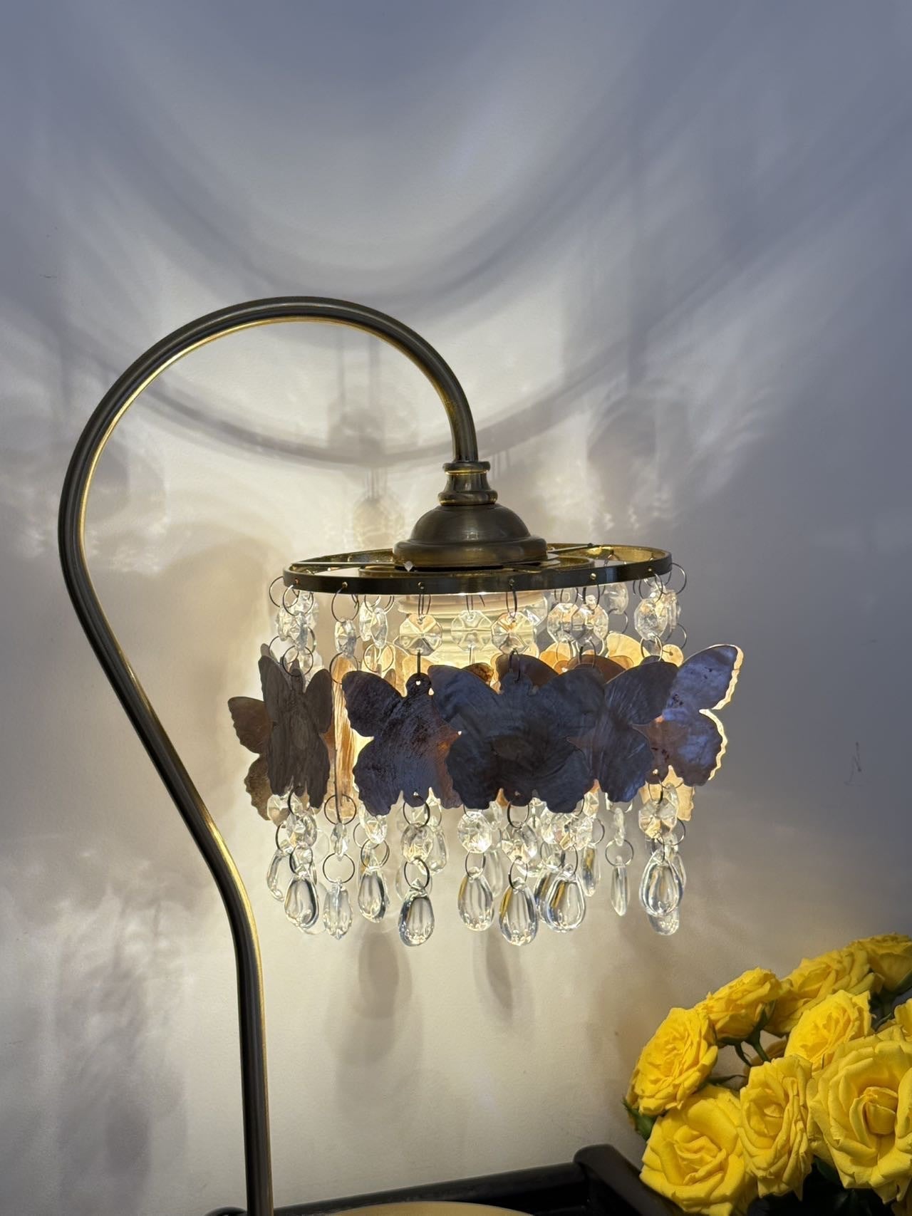 Crystal Table Lamp With Butterfly Detail - Decorative Statement Lighting | Lersk