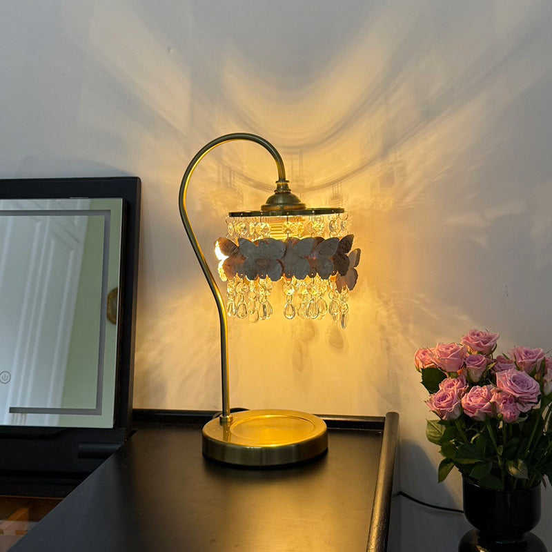 Crystal Table Lamp With Butterfly Detail - Decorative Statement Lighting | Lersk