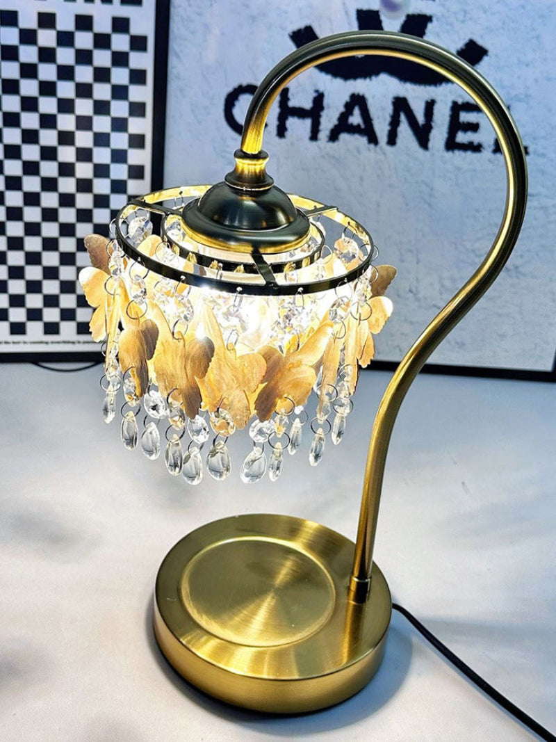 Crystal Table Lamp With Butterfly Detail - Decorative Statement Lighting | Lersk