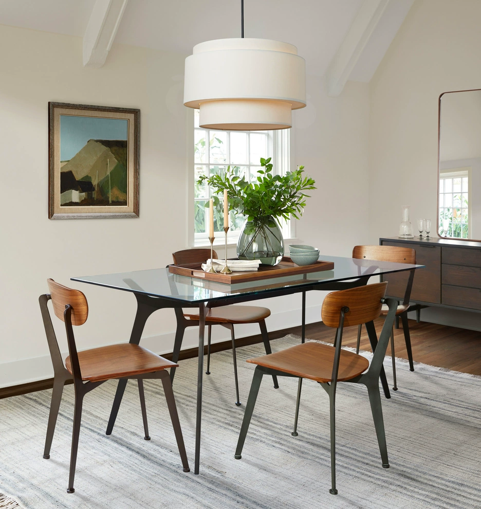 KirraLume Beige Linen Drum Pendant Lamp for Dining Room | Lersk