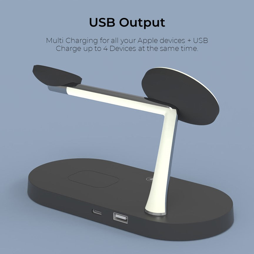 شاحن لاسلكي QuattroCharge 4 في 1 MagSafe للآيفون، الساعة وسماعات الأذن | Lersk