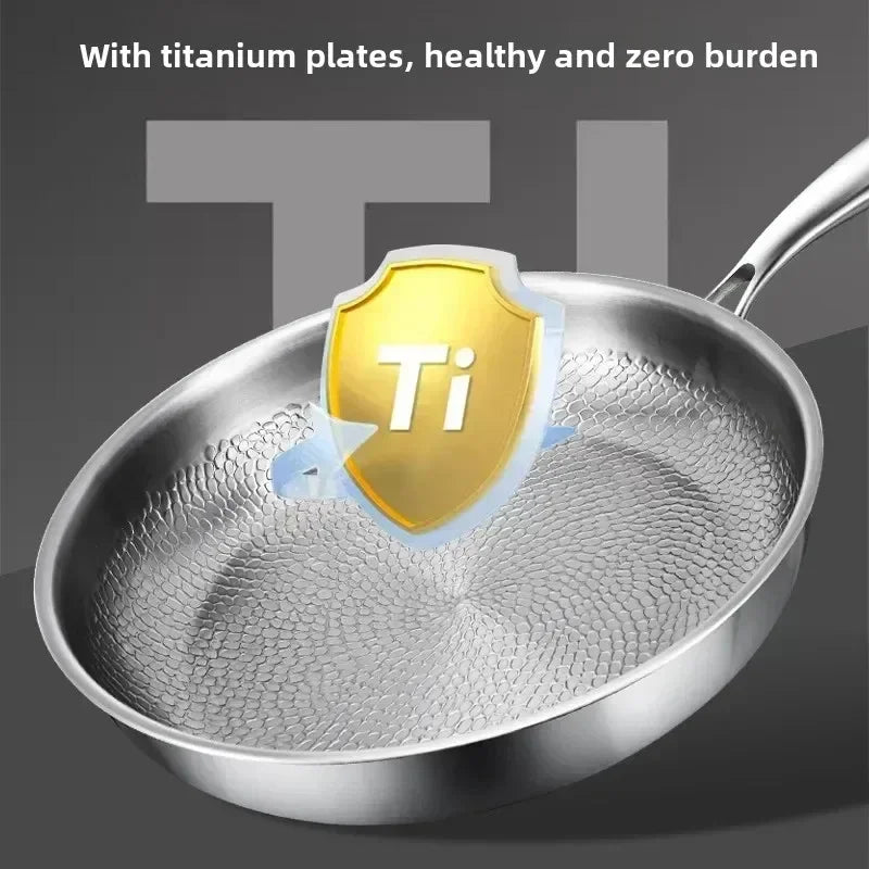 Sartén Antiadherente Martillada de Titanio para Cocinas de Inducción y Cocina Diaria | Lersk