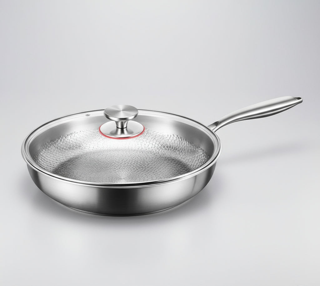 Sartén Antiadherente Martillada de Titanio para Cocinas de Inducción y Cocina Diaria | Lersk