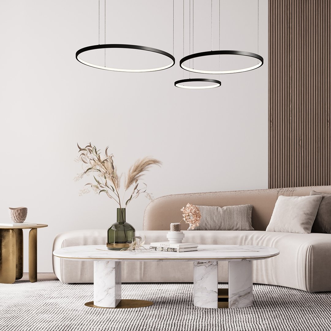 AureaHalo LED Three-Ring Pendant Light with Remote Control | Lersk
