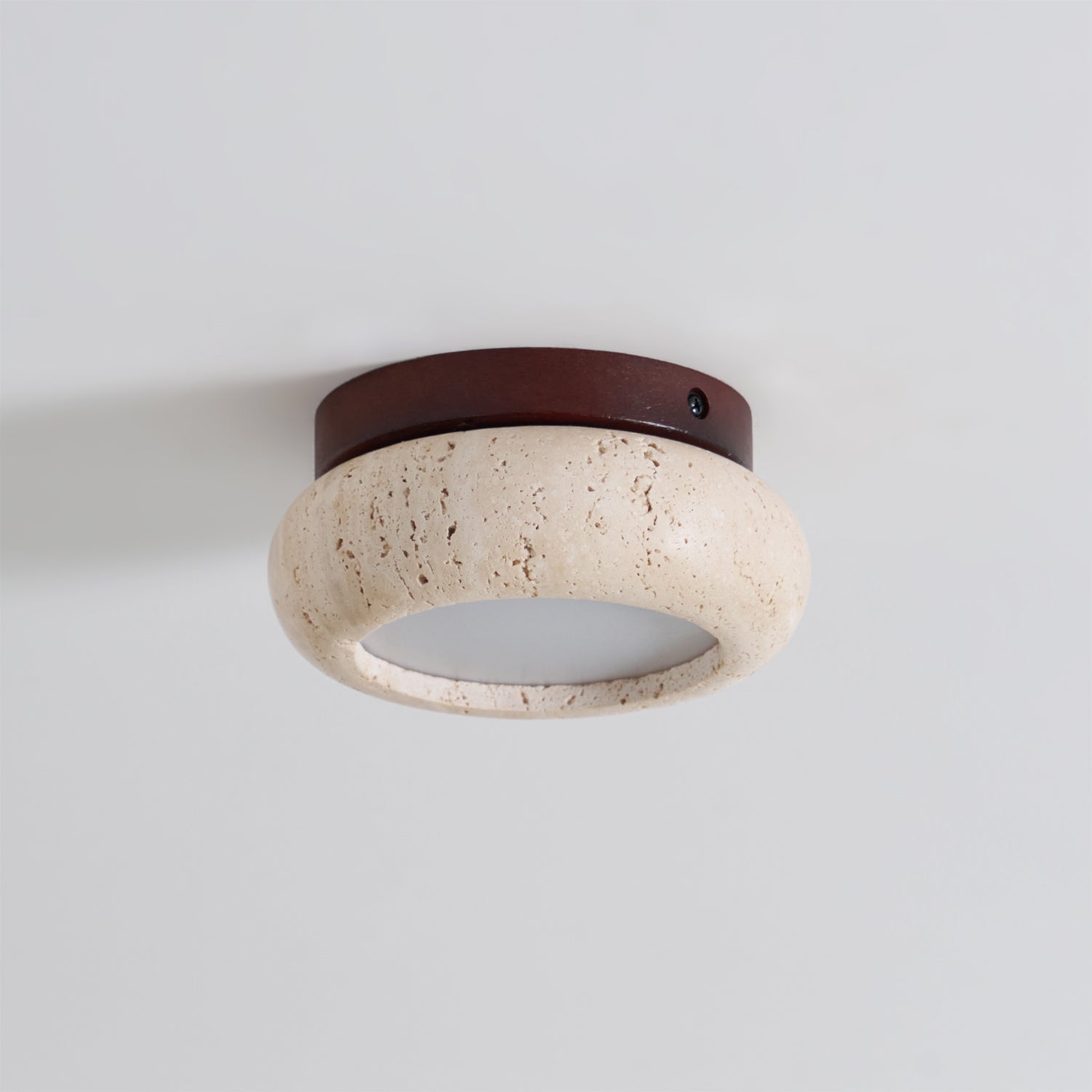 Stropní svítidlo TerraLuxe Ring Travertin Dřevo Mini Donut | Lersk