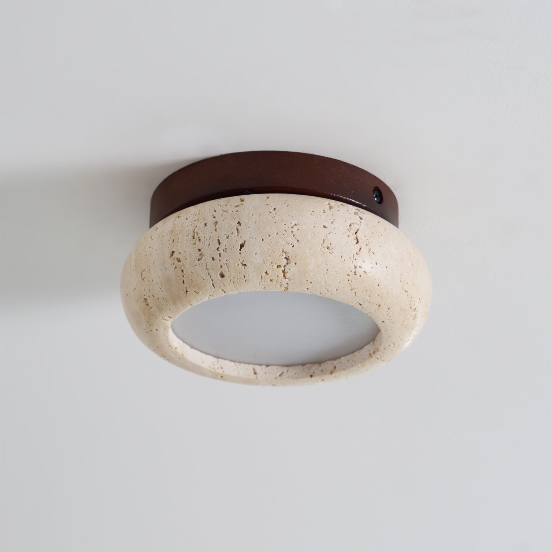 Stropní svítidlo TerraLuxe Ring Travertin Dřevo Mini Donut | Lersk