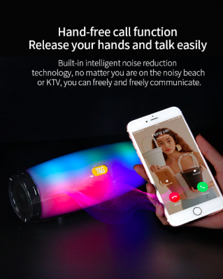 Przenośny głośnik Bluetooth LED EchoWave z żywymi światłami | Lersk