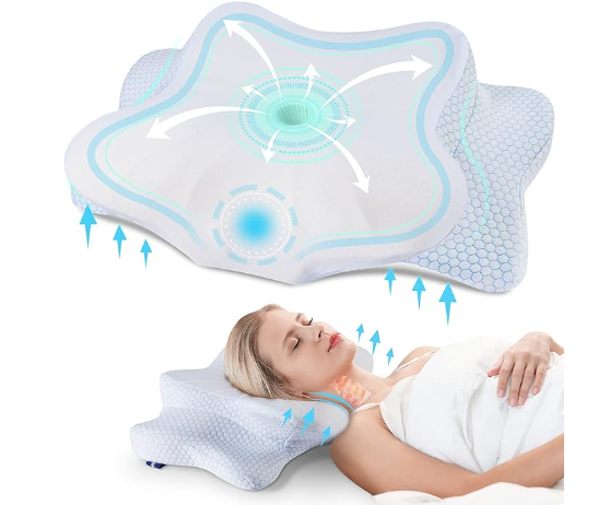 Ergonomisches Nackenkissen aus Memory-Schaum für Nackenstütze & komfortablen Schlaf | Lersk