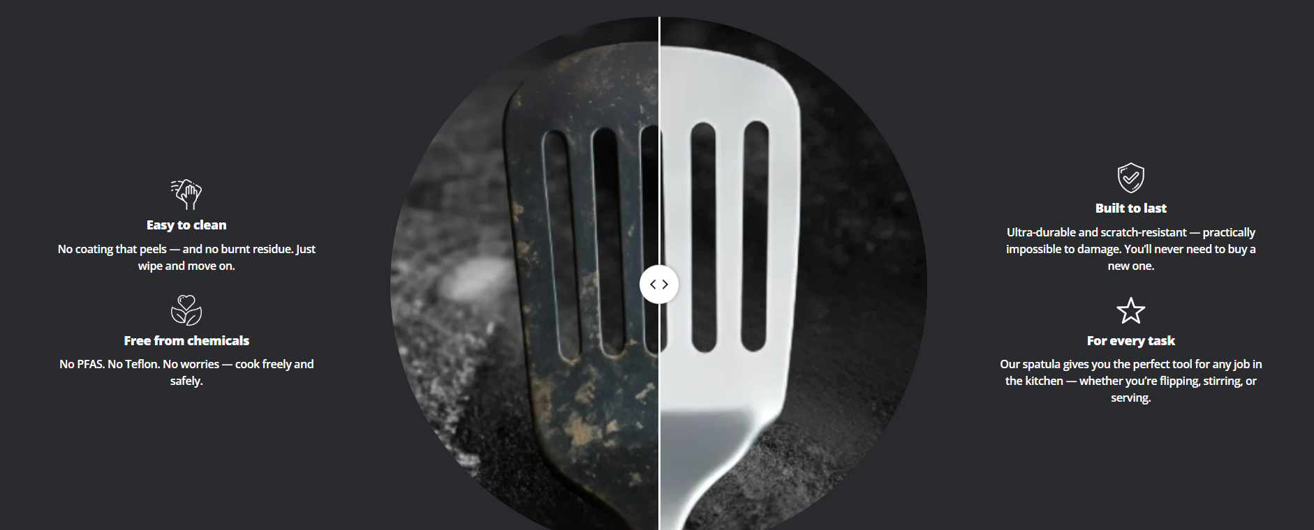 4-Piece Titanium Kitchen Utensil Set – Spatula, Ladle, Slotted Spoon & Knife | Lersk