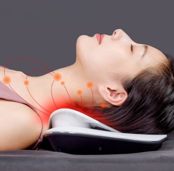 Smart Cervical Traction Device with Heat, EMS, Red Light & Magnetic Comfort for Daily Neck Relief | Lersk
