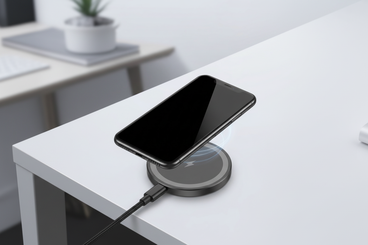 Szybka ładowarka bezprzewodowa 15W z magnetycznym wyskakującym stojakiem do iPhone i Samsung zgodna z Qi | Lersk