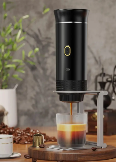 Bærbar Nano Espresso-maskine med 20 bar tryk og 7500mAh batteri til rejse og udendørs brug | Lersk