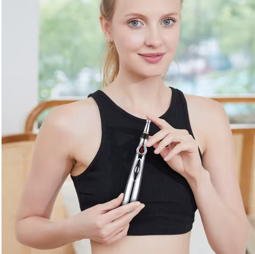 Electronic Acupuncture Pen with 9 Intensity Levels and 3 Massage Heads | Lersk