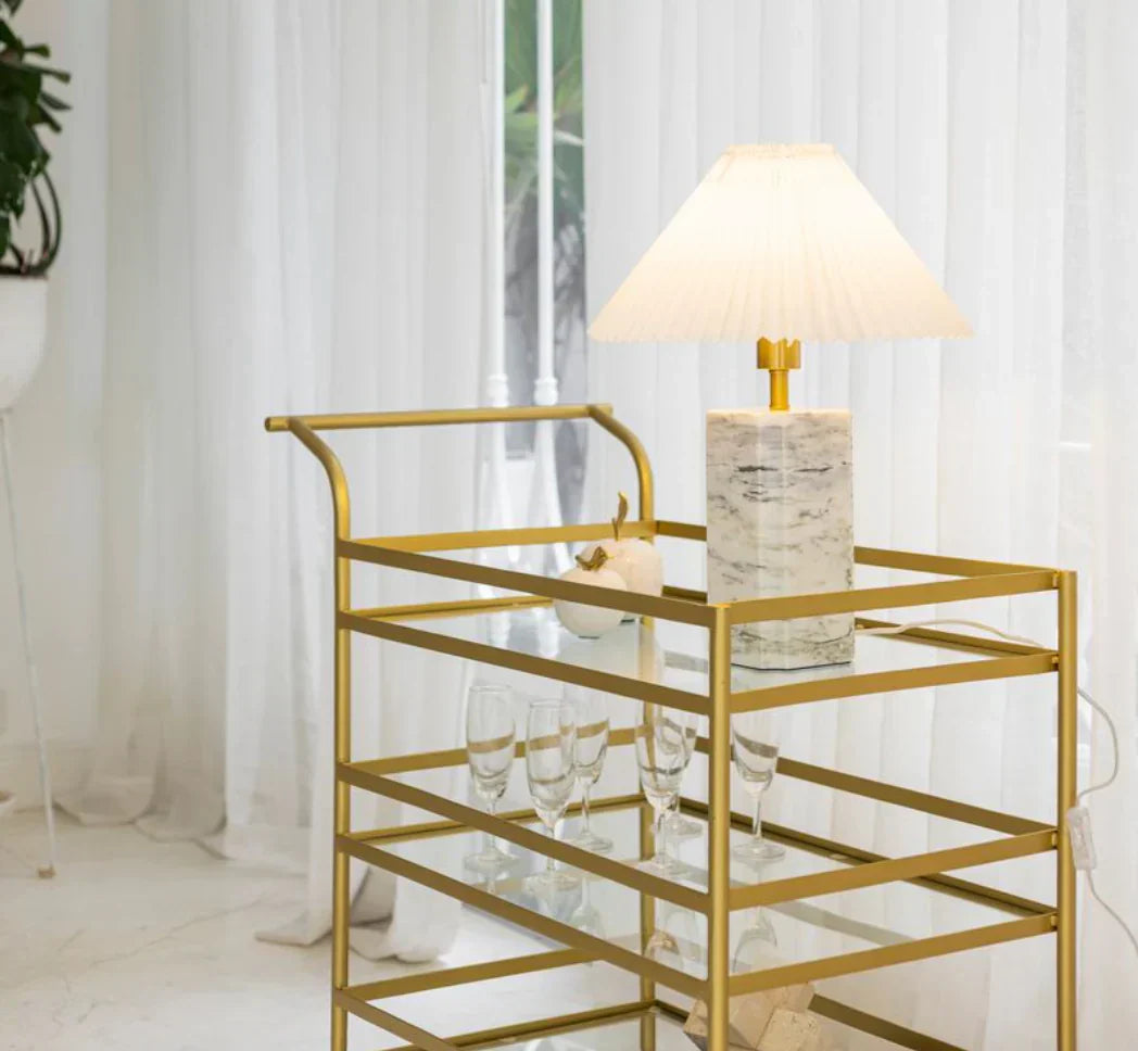 Luksuriøs marmorbordlampe til moderne minimalistisk boligbelysning | Lersk