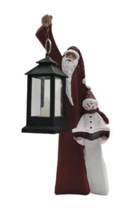 Weihnachtsmann- und Schneemann-Skulptur für Weihnachtsdekoration innen und außen | Lersk