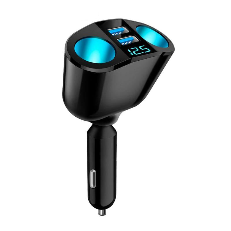 12-24V Dual USB Car Socket Splitter With Blue Ambient Light | Lersk