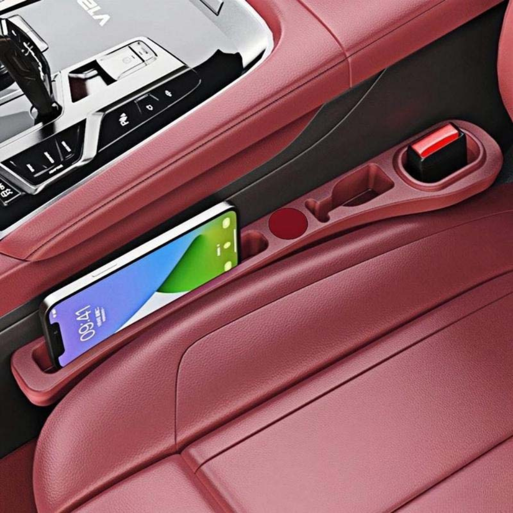 Paar Kunstleder-Organizer für Autositztaschen zur praktischen Aufbewahrung und Vermeidung von Spalten | Lersk