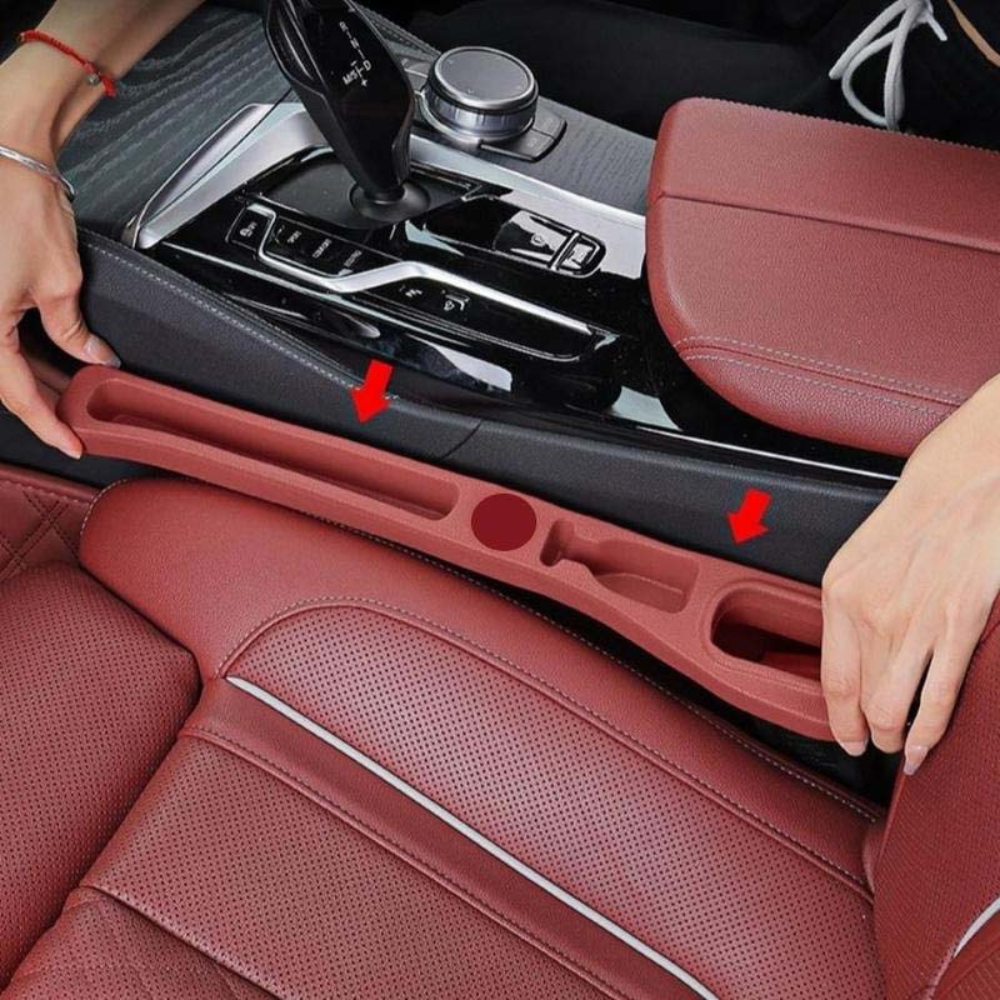 Paar Kunstleder-Organizer für Autositztaschen zur praktischen Aufbewahrung und Vermeidung von Spalten | Lersk
