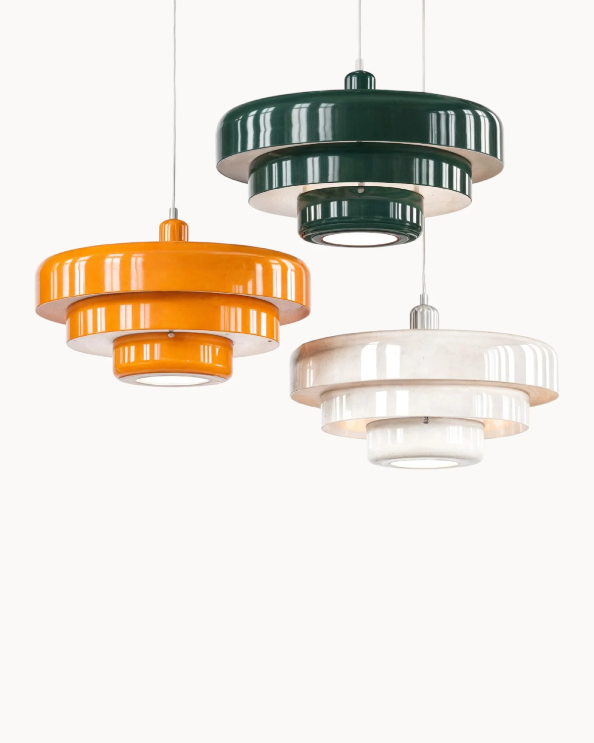 Lampada a sospensione Solara Retro arancione con tocco moderno | Lersk
