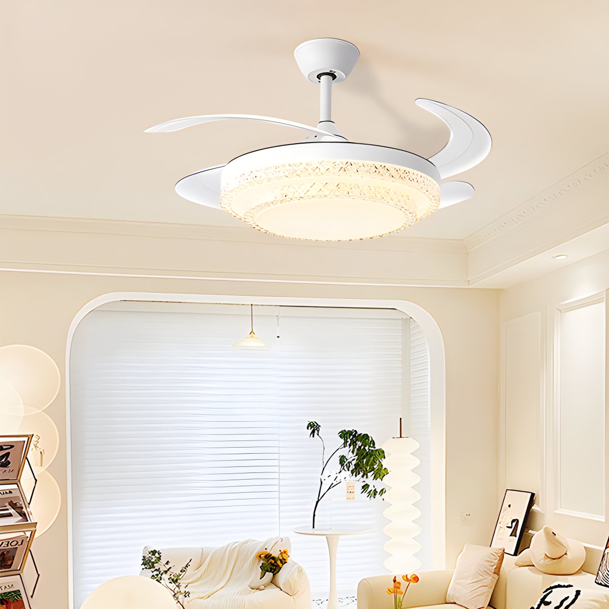Luz de ventilador de techo tipo hugger con control remoto y regulable | Lersk