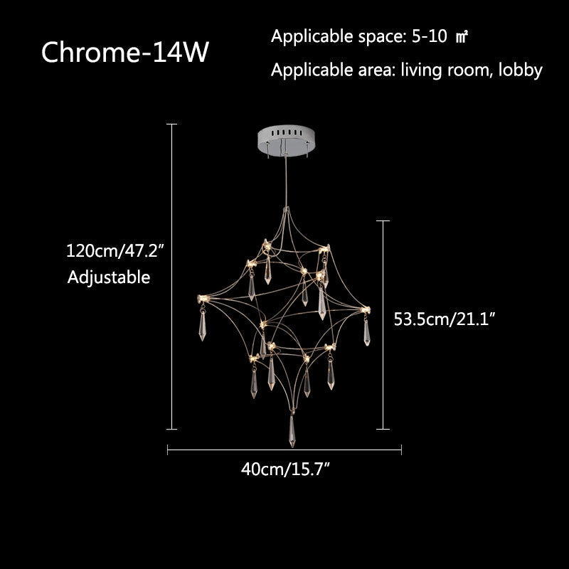 Grand lustre en cristal ajustable pour une créativité maximale | Lersk
